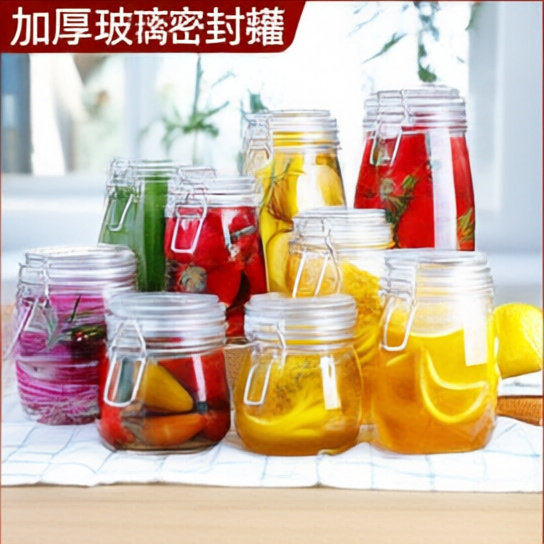 泡菜坛子玻璃密封罐带木勺家用