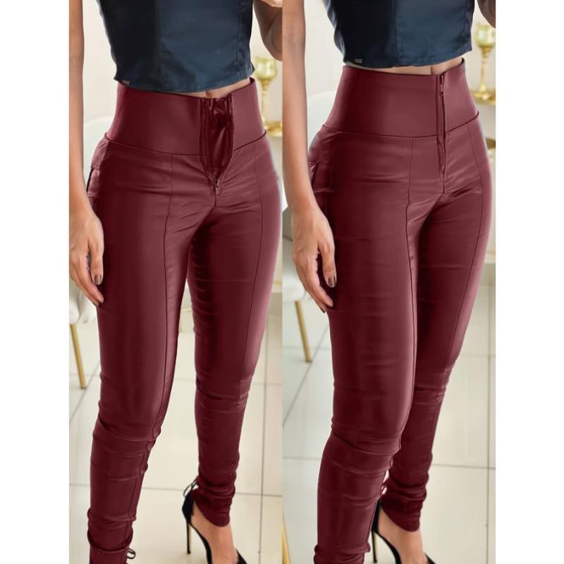 代发速卖通亚马逊跨境新款男式休闲裤收腹皮裤 高腰收