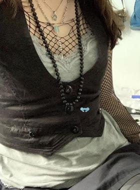 Faion solid color U-neck cardigan coat 时尚纯色U领马甲开衫