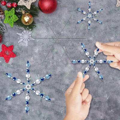 TEMU海外仓新款代发 Beading Jewelry Making 圣诞雪花金属丝装饰