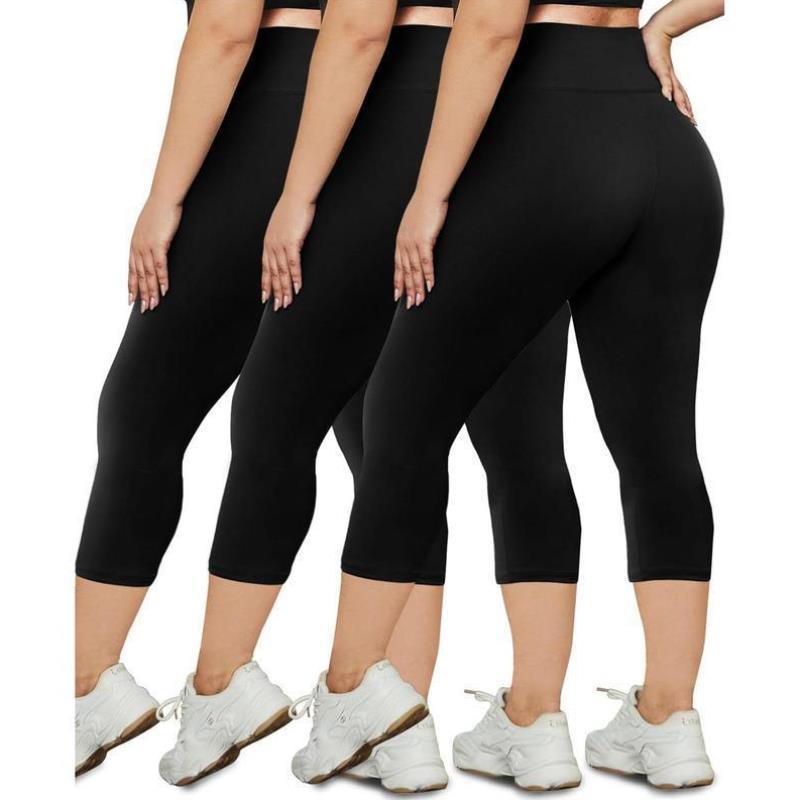 代发速卖通亚马逊跨境新款3件套加大码女式紧身裤X大号