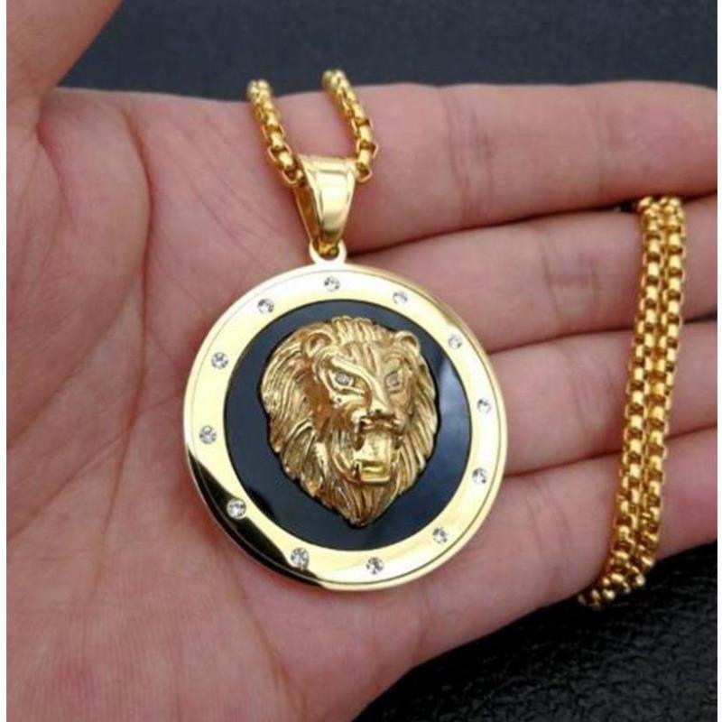 Faionable Personalized Lion Head Animal dal Pendant Neck