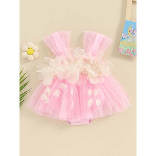 M 13219 Baby Girl Ruffle Sleeve Dress 女婴褶皱袖连衣裙