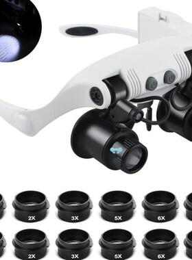 Hands Free Head Magnifying Glasses Magnifier wh Light 1