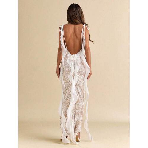 K 73231 Cami Backless Train Midi Dress 吊带露背拖尾长裙