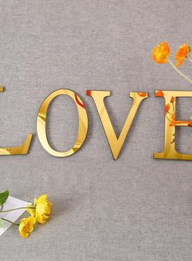 Engli Alphabet Acrylic Gold Wall ickers Home Decor For L