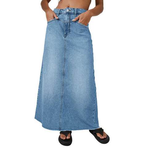 T 77631 Women's Loose Straight Denim Skirt 牛仔半身裙