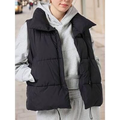 N 63826 Women's oversized quilted puffer vest 女士宽松绗缝棉