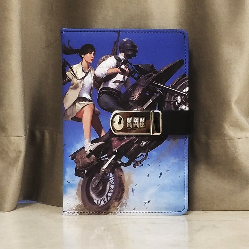 横线小学生密码本带锁日记本儿童男孩密码锁笔记本田字格内页可爱个性本子简约创意记事本文具奖品小清新皮本