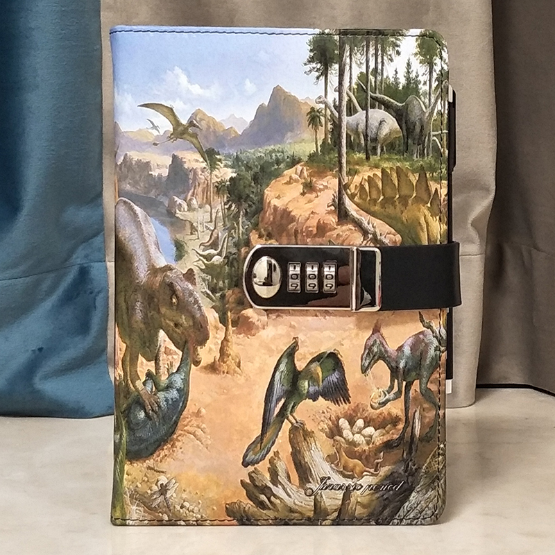 铁文章带锁可爱少女心清新密码本