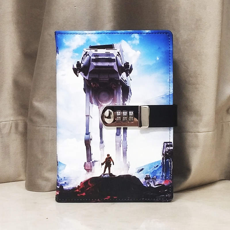 本子A5密码本带锁日记本小学生笔记本子加厚记事本文具密码锁个性文艺创意手账欧式复古日韩记事本创意简约