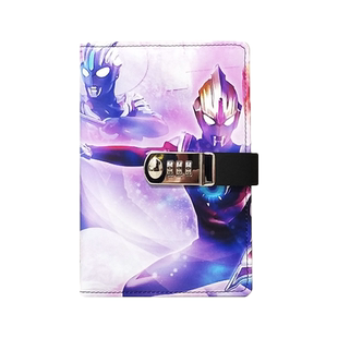 田字格密码本小学生日记本带锁笔记本子简约精致文艺礼盒记事本个性创意清新密码锁儿童礼物奖品皮面本子文具