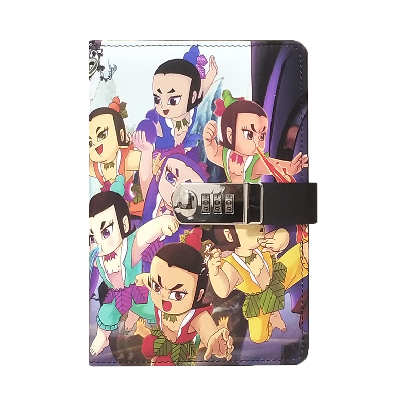 简约印花日韩密码锁书写笔记本