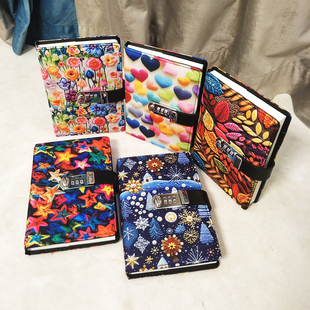 密码锁日记本子成人带锁高颜值小学生二三年级女孩男生小众密码本a5复古高级笔记本保护信息记事手账本礼物