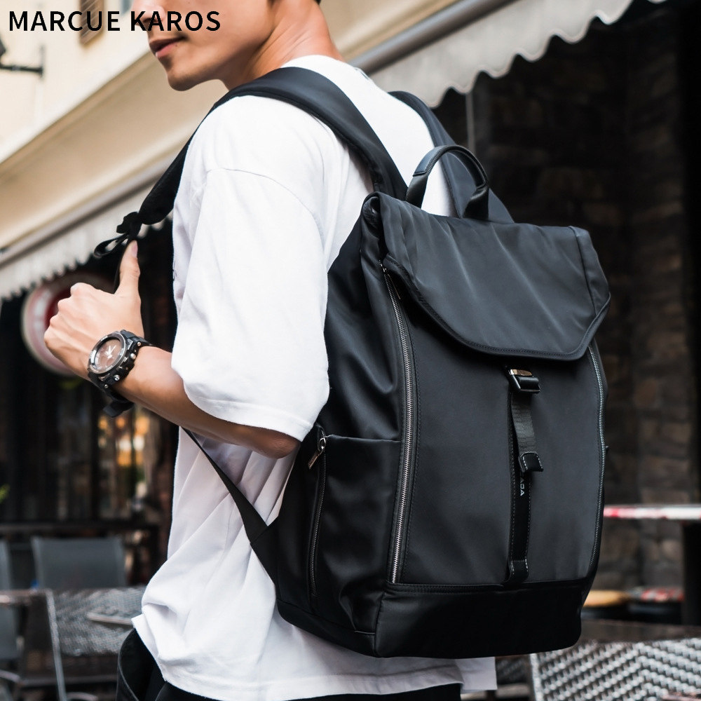 MK双肩包男2021新款时尚电脑包出差旅行包大学生书包大容量背包潮