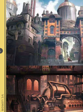 blender maya max 蒸汽朋克奇幻风格建筑3d模型 A028