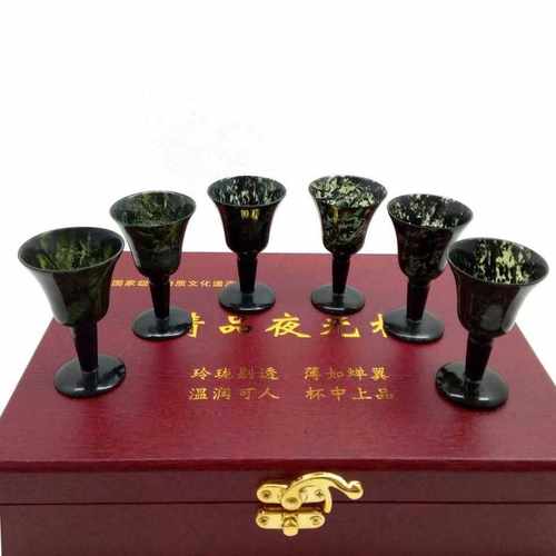 酒泉夜光杯祁连墨玉甘肃
