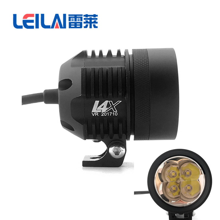 摩托车LED外置射灯L4X改装大灯sst20sst40强光灯超亮开道铺路灯