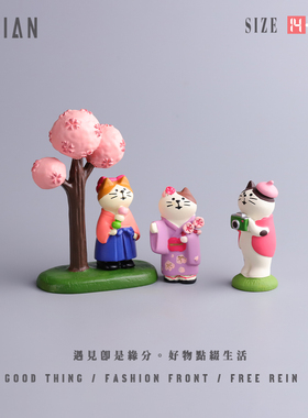 遇见：＂看！樱花游玩猫！＂摆件