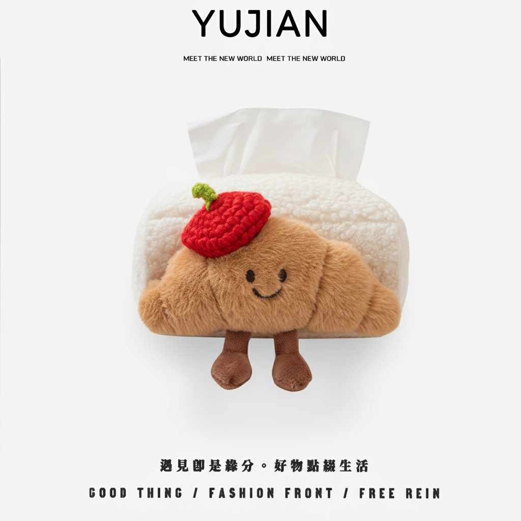 可爱牛角包汽车纸巾包车内抽纸盒