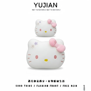 可爱KT猫咪汽车头枕护颈枕车内座椅靠枕靠垫车载枕头腰靠车饰用品