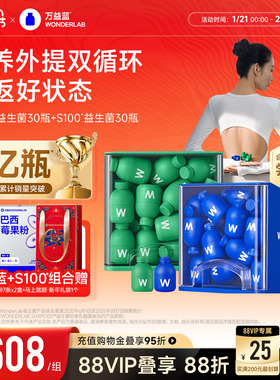 万益蓝WonderLab小蓝瓶绿瓶益生菌成人肠胃肠道代代管理官方正品