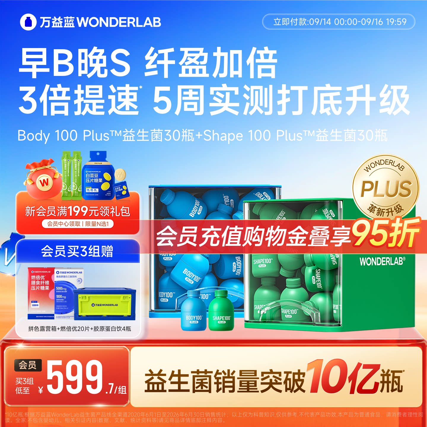 万益蓝WONDERLAB早B晚S益生菌