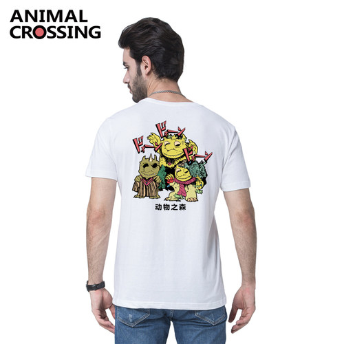 ANIMAL CROSSING动物之森夏季短袖t恤新品男女圆领T恤衫休闲透气