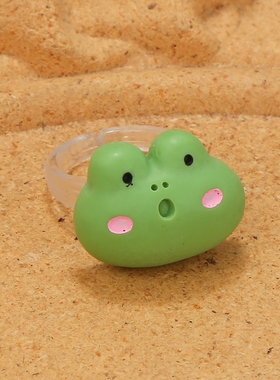 2025年动物卡通绵羊可爱开会软妹小熊爆款戒指青蛙儿童配件