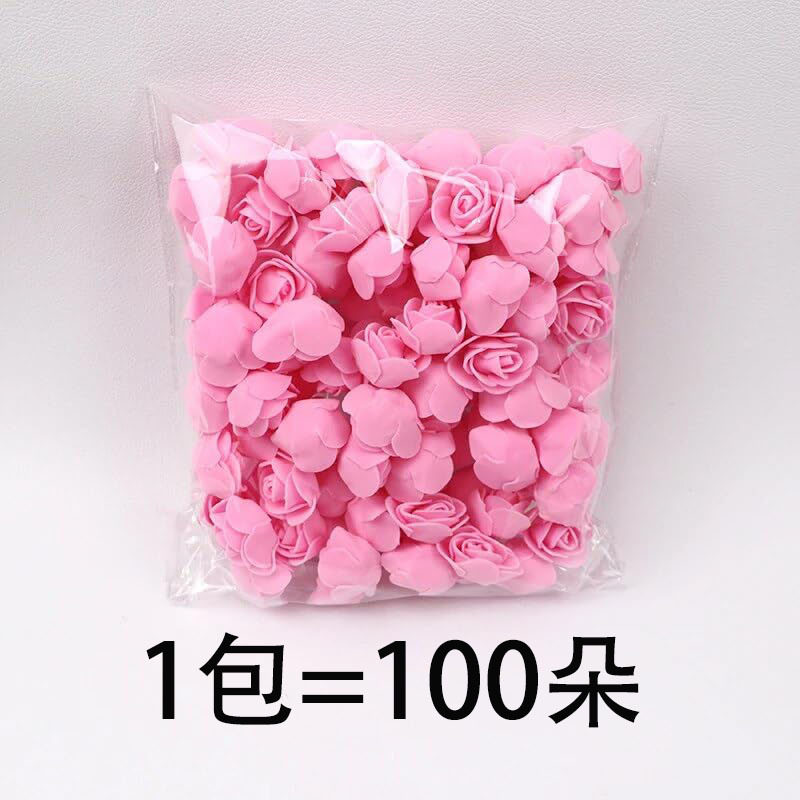 独角兽3点5cm粉色100朵仿真花喜糖盒PE仿真花DIY熊