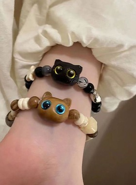 甜酷小猫手串送闺蜜礼物情侣