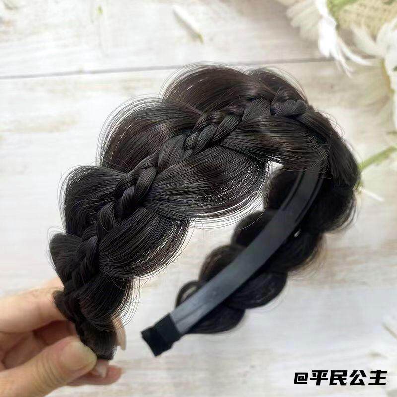 葫芦辫假发发箍增高颅顶女鱼骨辫发箍遮发缝压发发箍仿全真人发