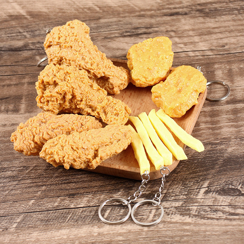 PV仿真炸鸡腿鸡翅薯条模型鸡米花烤鸡块鸡腿钥匙扣挂件,饰品/流行首饰/时尚饰品新,扣,淘宝优惠券,粉丝福利购,淘宝优惠卷