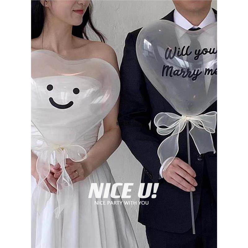 求婚摄影道具婚纱进口气球ins装饰贴纸气球生日表白韩国拍照爱心