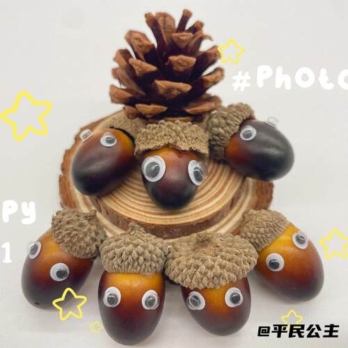 装饰摆件小榛果大橡子手工松果