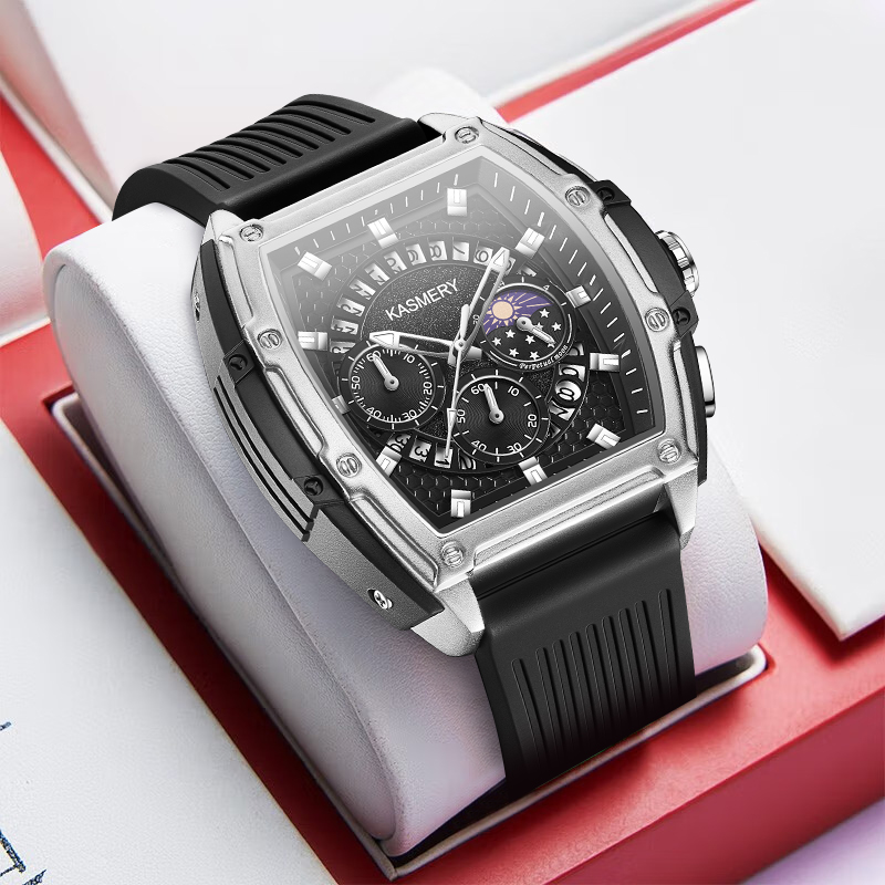 正品酒桶型时尚机械腕表