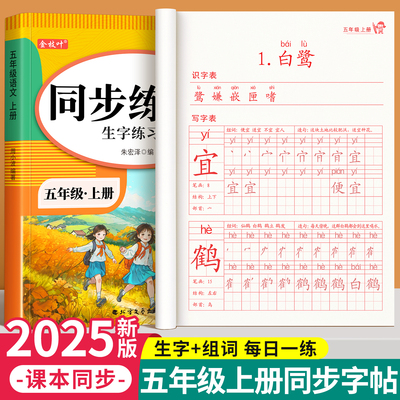 五年级上册语文同步练字帖人教版