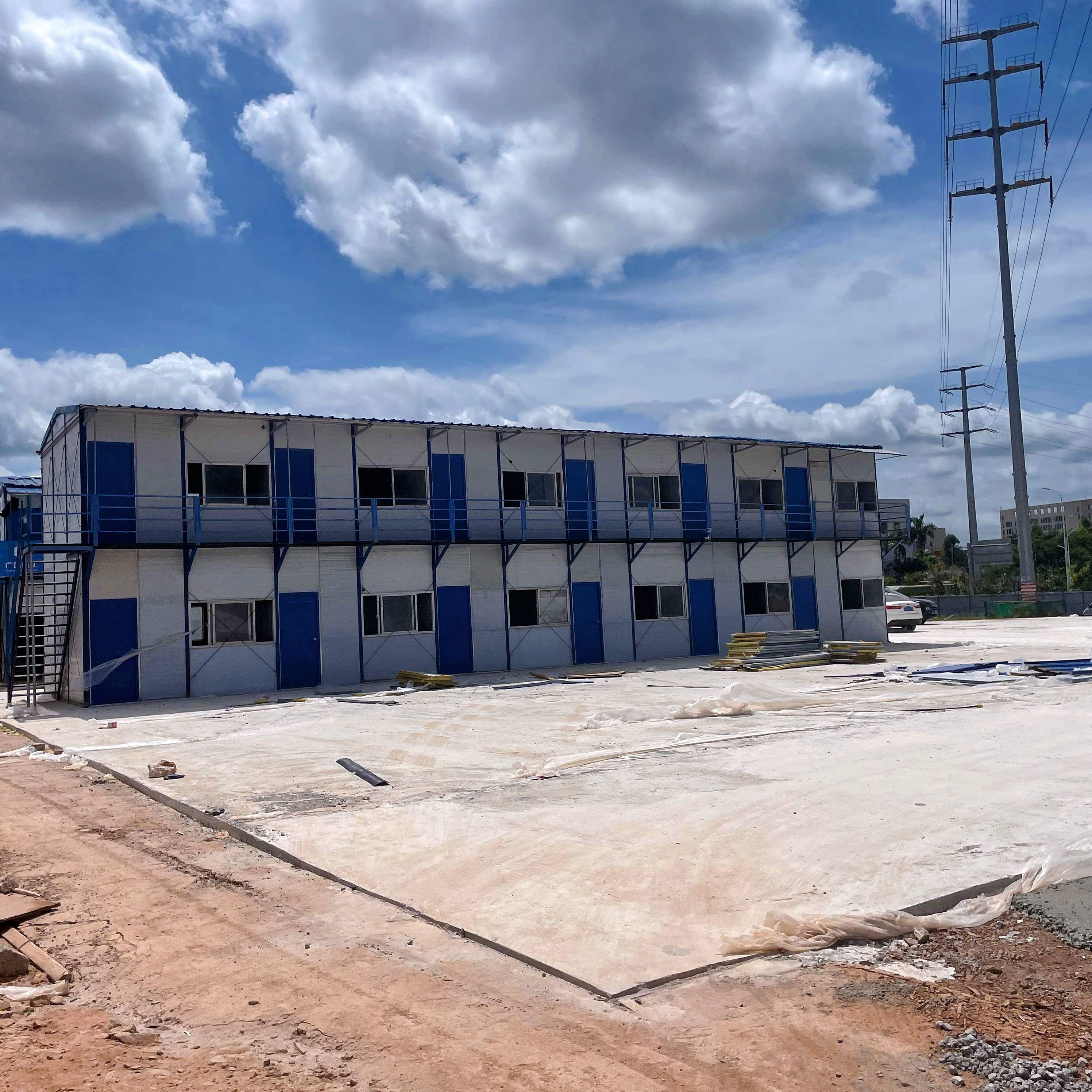 广西活动板房临建活动房工地工人宿舍铁皮防火岩棉彩钢单层双层房