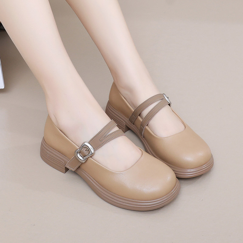 法式一字带玛丽珍女鞋低跟春夏软底搭扣单鞋圆头大码不累脚妈妈鞋,女鞋,玛丽珍鞋,淘宝优惠券,粉丝福利购,淘宝优惠卷