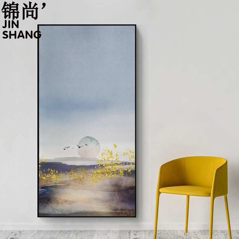 现代简约水墨抽象3d玄关背景墙壁纸艺术画餐厅过道墙纸装饰画墙布