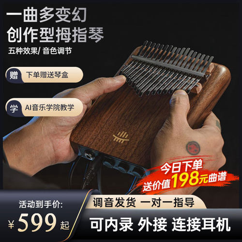 鲁儒卡林巴拇指琴电箱款可连音响