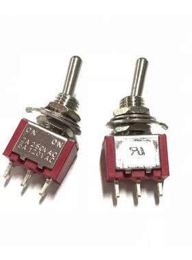 MTS-102 6mm红色3脚2档 钮子 拨动 摇臂电源开关3A 250VAC