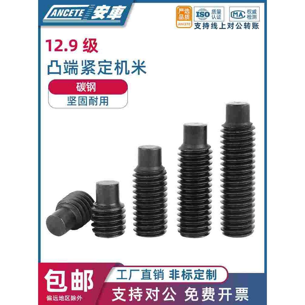 12.9级铁黑凸端紧定螺丝碳钢无头螺钉机米基米顶丝止付螺钉M3-M10,3C数码配件,USB多功能数码宝,淘宝优惠券,粉丝福利购,淘宝优惠卷