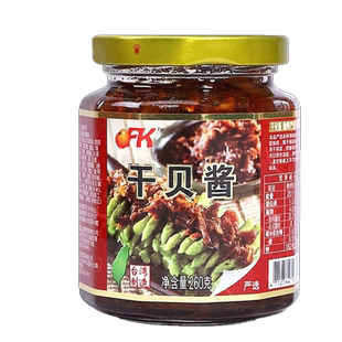 台湾进口OFK干贝瑶柱酱xo干贝酱海鲜皇下饭菜即食虾仁酱不辣260g