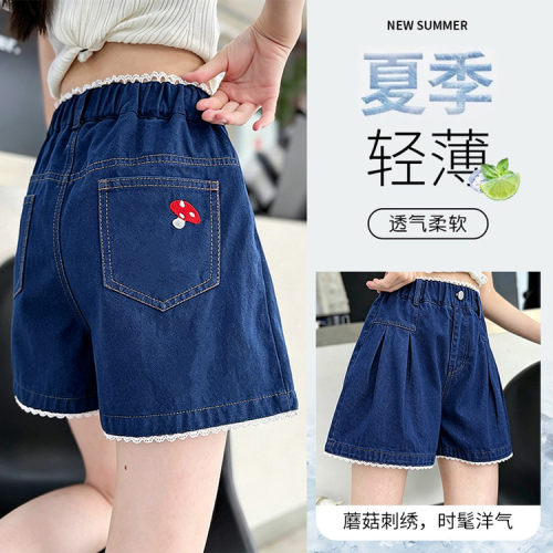 女童牛仔短裤夏季薄款2026新款女大童时尚外穿儿童装宽松裙裤夏装