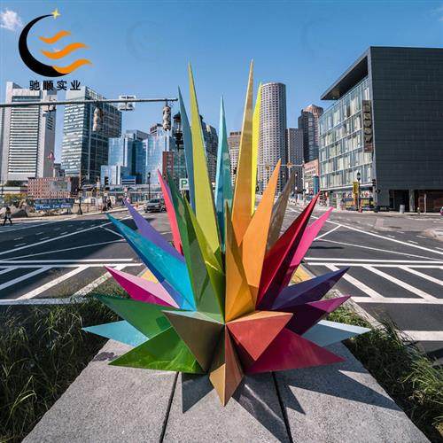 户外大型卡通雕塑玻璃钢几何熊切面动物兔子园林景观美陈装饰摆件