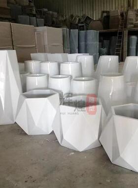 白色大树脂简约现代组合田园椭圆花盆户外轻奢玻璃钢花钵摆件花钵