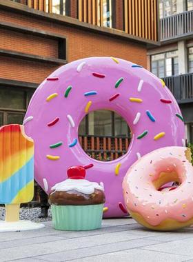 户外甜品模型冰激凌玻璃钢雕塑商场大型雪糕摆件仿真甜筒冰棒装饰