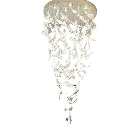 旋转楼梯过道羽毛玻璃复式楼别墅吊灯酒店大堂售楼部沙盘工程灯具