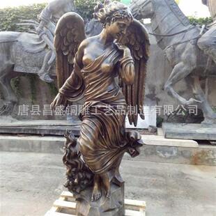 大型西洋景观人物铸铜雕塑小天使铜像欧式 园林景观摆件